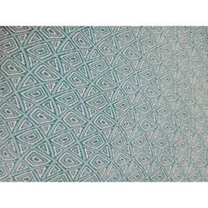 Vintage MCM Turquoise Teal White Geometric Fabric Polyester ?